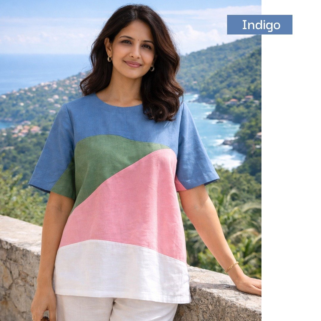 Malhar - Colour Block Nature Top | Handwoven Organic Cotton | FLAT 30% OFF | FREE CUSTOMISATION - Image 2