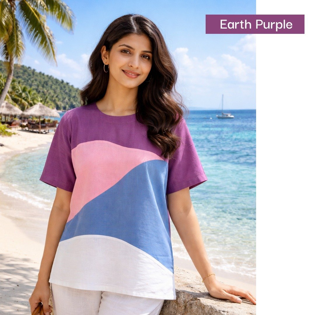 Malhar - Colour Block Nature Top | Handwoven Organic Cotton | FLAT 30% OFF | FREE CUSTOMISATION - Image 4