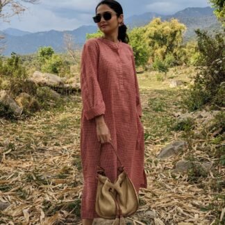 Gopika - Shirt Dress | Naturally Dyed | Handwoven Organic Cotton | Flat 30% off - Free Customisation