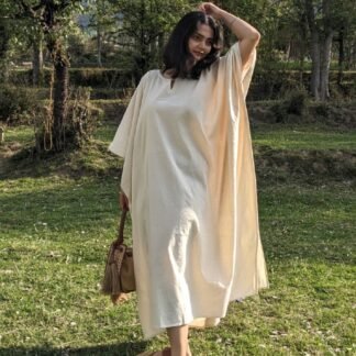 Laya - Classic Kaftan Dress - Free Size | Handwoven Organic Cotton